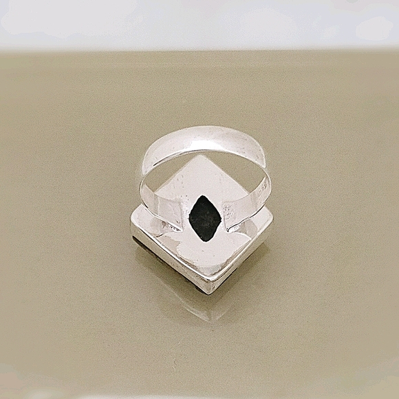 Genuine Green OCEAN JASPER Ring Natural Colors green Tan White 925 Silver Size 8 - Picture 9 of 11